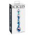 Icicles No. 08 - Διπλής όψης κυματιστό γυάλινο δονητή (διάφανο-μπλε)