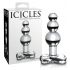 Icicles No. 47 - τριπλό σφαιρικό, γυάλινο πρωκτικό βύσμα (διάφανο)