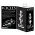 Icicles No. 47 - τριπλό σφαιρικό, γυάλινο πρωκτικό βύσμα (διάφανο)