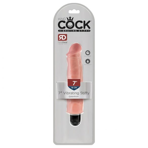 King Cock 18cm Σκληρό - αδιάβροχος, ρεαλιστικός δονητής, φυσική απόχρωση