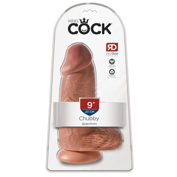 King Cock 9 - Ισχυρή βάση, σκούρο 23cm δονητής