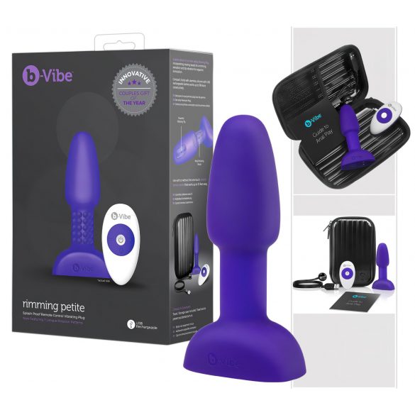 b-Vibe Rimming - Περιστροφικός λιλά δονητής πρωκτού