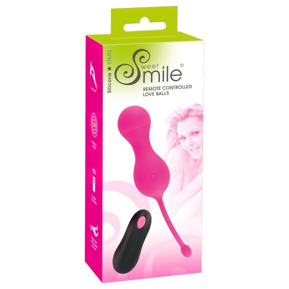 SMILE Love Balls - επαναφορτιζόμενο ροζ αυγό δόνησης με ραδιοέλεγχο