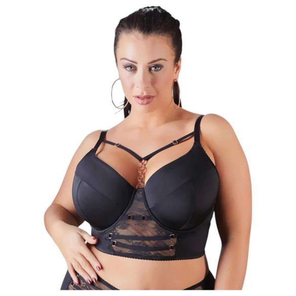 Cottelli Plus Size - δαντελένιο σουτιέν με τιράντες (μαύρο) - 95D