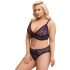 Σετ σουτιέν Cottelli Curves Plus Size - διάφανο με σχέδια (μωβ)