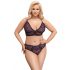 Σετ σουτιέν Cottelli Curves Plus Size - διάφανο με σχέδια (μωβ) - 2XL