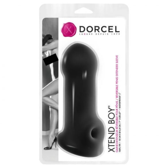 Dorcel Xtend Boy - σιλικόνη πέος μανίκι (μαύρο)