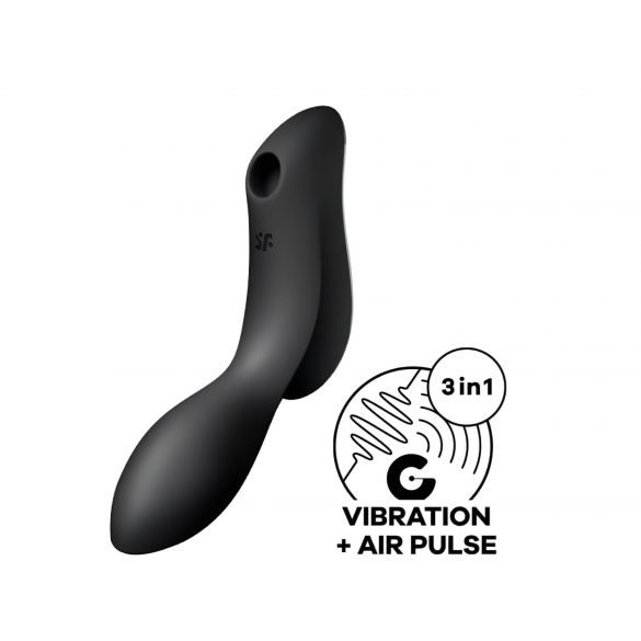 Satisfyer Curvy Trinity 2 - αέρινος 2σε1 δονητής (μαύρο)