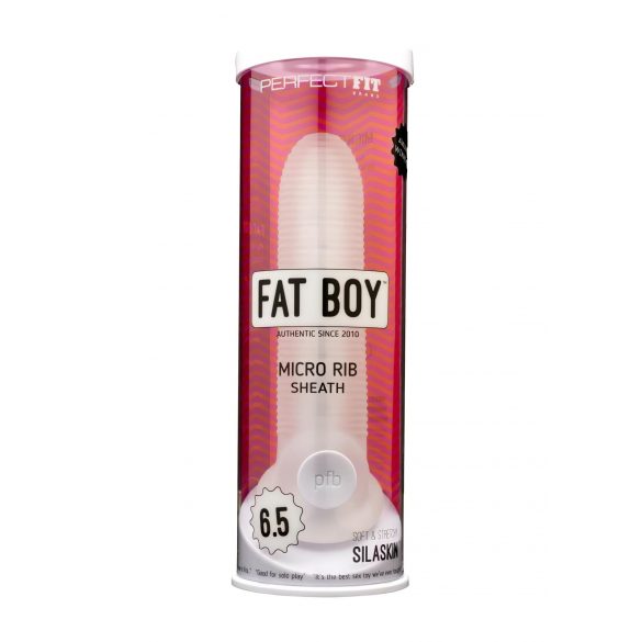 Fat Boy Ραβδωτό Κάλυμμα Πέους (17cm) - Γαλακτερό Λευκό