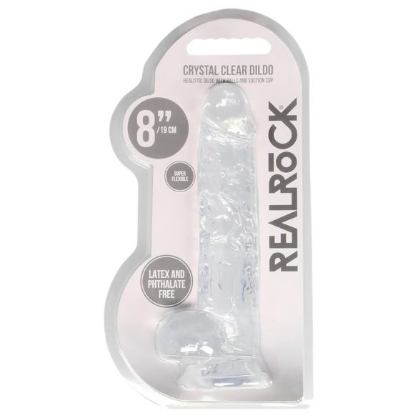 REALROCK - διάφανο ρεαλιστικό dildo - κρυστάλλινο (19cm)