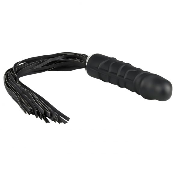 Easytoys Flogger - Μαστίγιο & σιλικόνη dildo σε ένα (μαύρο)