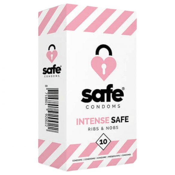 SAFE Intense - Ριγέ-διάτρητα προφυλακτικά (10 τεμ)