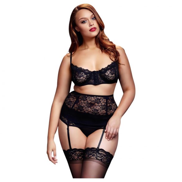 BACI Plus Size - τρίο δαντελωτών εσωρούχων - μαύρο (XL-XXL)