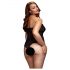 BACI Plus Size - διαφανές κορμάκι με λαιμοδέτη - μαύρο (XL-XXL)