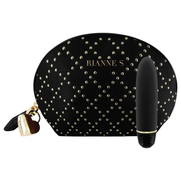 Rianne Essentials Classique Stud - σιλικονούχος δονητής σε σχήμα κραγιόν (μαύρο)